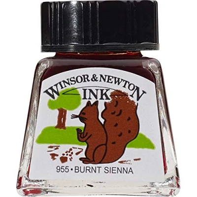 Image de Winsor &amp; Newton Encre à Dessiner Flacon 14ml 074 Terre de Sienne Brûlée Série 1