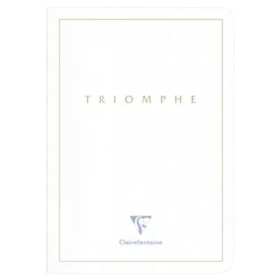 Afbeelding van Clairefontaine 36120C Collection Triomphe Gold Notitieboek, genaaid, wit, A5, 14,8 x 21 cm, 96 pagina&#039;s, effen, papier, 90 g, omslag kaart met goudmarkering
