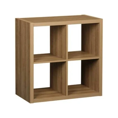Afbeelding van sweeek Kubusvormige boekenkast, 2 niveaus, 4 vakken, b 76 x d 39 h 76cm