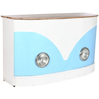 Afbeelding van Gemakkelijk verplaatsbare meubels Home ESPRIT Wit Bruin Turkoois Kristal Ijzer Mangohout 157 x 52...