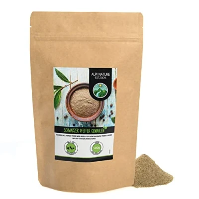 Afbeelding van gemalen zwarte peper (500 g), 100% natuurlijke peper, natuurlijk zonder toevoegingen, veganistisch,