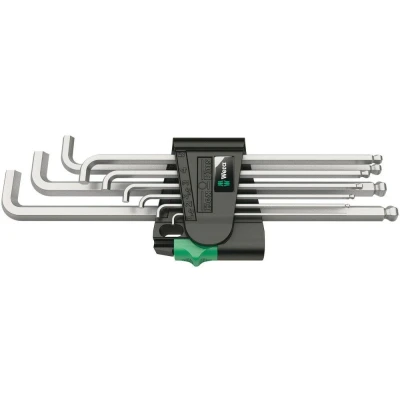 Afbeelding van Wera 950/9 hex plus 4 stiftsleutelset metrisch verchroomd
