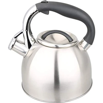 Afbeelding van Kamberg Waterkoker Fluitende theepot 3 liter Roestvrij staal Ergonomische handgreep Voor alle warmtebronnen inclusief inductie