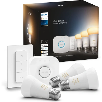 Afbeelding van Philips Hue White Ambiance Starter Pack E27 met 3 lampen, dimmer + Bridge