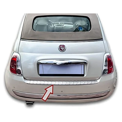 Afbeelding van Recambo Bumperbescherming roestvrij staal mat geschikt voor Fiat 500 500C 2007 2015 met randen premium kwaliteit