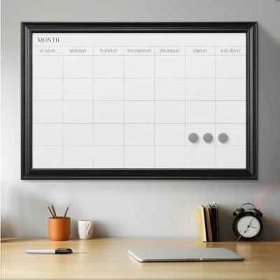 Afbeelding van Navaris magnetisch whiteboard met weekplanner Magneetbord inclusief marker en magneten 75 x 50 cm Memoboard voor weekplanning