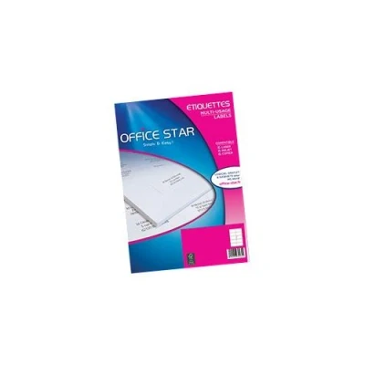 Image de Office Star Blanc 105 x 57 mm 1000 étiquette(s) (100 feuille(s) 10) étiquettes