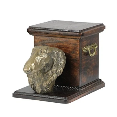 Afbeelding van Elegante urn hond voor Borzoi met beeldje hondenas.