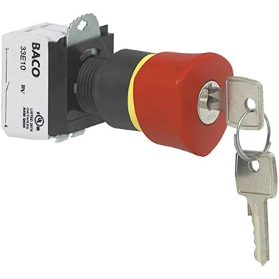Afbeelding van BACO L22GR01B Noodstopschakelaar Kunststof frontring, Zwart, Met statusweergave 600 V 10 A IP69K 1 stuk(s)