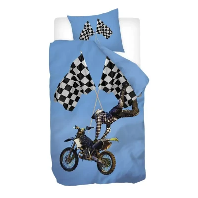 Afbeelding van Snoozing Jelte Dekbedovertrek Eenpersoons 140x200/220 cm Blauw