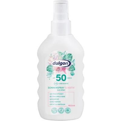Afbeelding van Dulgon Sensitive Zonnecrème Zonnespray SPF 50+ Extra Bescherming voor de Gevoelige Huid VEGAN Watervast