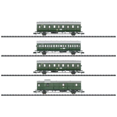 Afbeelding van MiniTrix 18724 N set van 4 personenrijtuigen lokaal verkeer rond Hamburg de DB, MHI
