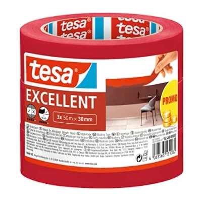 Afbeelding van tesa EXCELLENT 56548 00000 00 Maskeertape Rood (l x b) 50 m 30 mm 3 stuk(s)