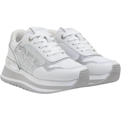 Afbeelding van Replay Mennet Sneakers laag white/silvercoloured, Dames, Maat: 36, White/silver coloured Kunststof/textiel/leer