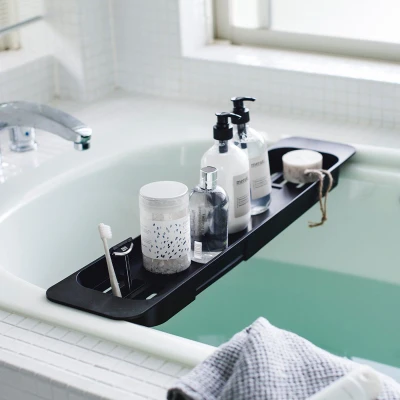 Afbeelding van Yamazaki Extendable bathtub tray Tower Black