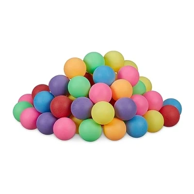 Afbeelding van Relaxdays beer pong balletjes set van 100 tafeltennisballetjes Ø 40 mm gekleurd