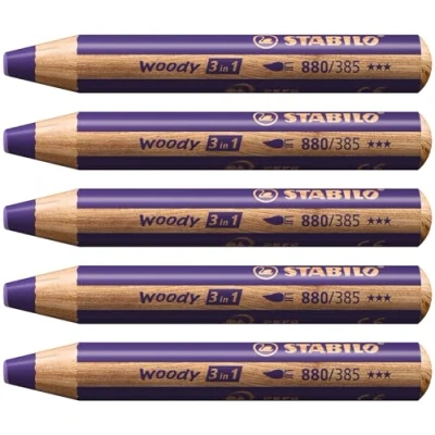Image de Crayon de couleur Stabilo woody 3 en 1 violet foncé