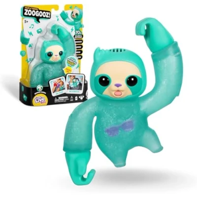Afbeelding van Little Live Pets Hug n&#039; Hang Zoogooz Sensoo Sloth, zacht en elastisch huisdier, 70 geluiden reacties, 3 verschillende om te verzamelen, verborgen amulet, voor kinderen vanaf 2 jaar, beroemd