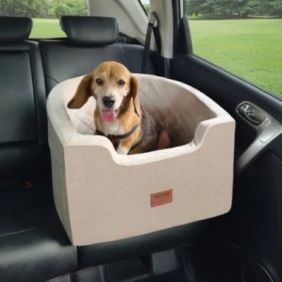 Image de VEVOR Siège d&#039;auto pour chien petit et moyen animaux de compagnie 25 kg marron