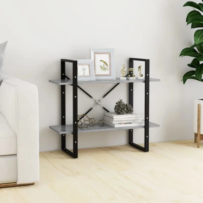 Afbeelding van Boekenkast met 2 schappen 80x30x70 cm spaanplaat betongrijs