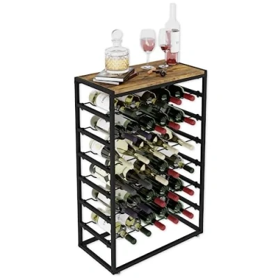 Afbeelding van Lenmar LOFT Serie Metalen wijnrek voor flessen, zwart, 5 25 wijnrek, kelderrek, planken, flessenrek, robuuste wijnopslag (LOFT 2 30, 30 flessen)