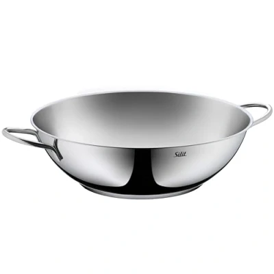 Afbeelding van WMF Silit Wokpan, 32 cm, Roestvrij Staal Ongecoat, Inductie, Vaatwasmachinebestendig, Zilver