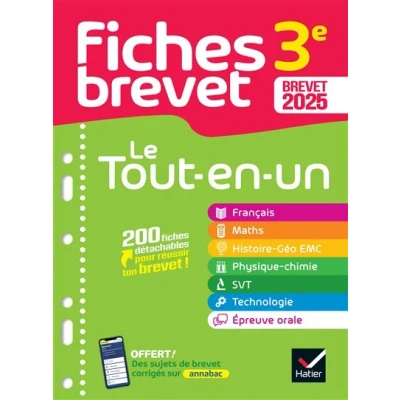 Image de Fiches Brevet Le tout en un 2025 (toutes les matières)