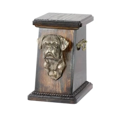 Afbeelding van Elegante urn hond voor hondenas met buste van Boxer