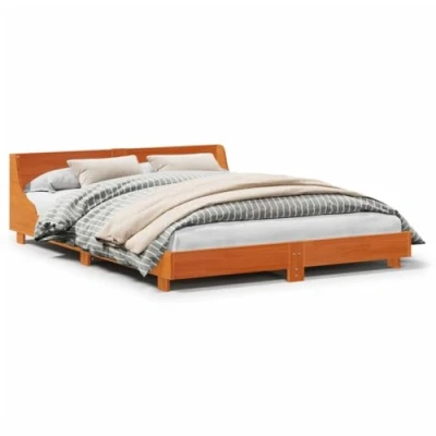Afbeelding van vidaXL Bedframe zonder matras massief grenenhout wasbruin 120x200 cm