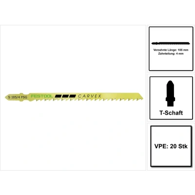 Afbeelding van FESTOOL S 105/4 FSG/20 decoupeerzaagblad Wood Universal (20 st.) 204332