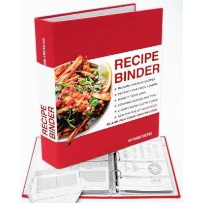 Afbeelding van SUCK UK My Family Recipe Binder Receptenboek met ringen Gastronomische keukengereedschappen en gadgets harde kaft voor je eigen recepten Maak
