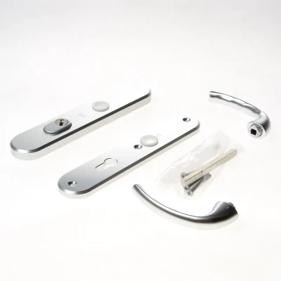Afbeelding van Hoppe Tokyo veiligheidsbeslag kruk/kruk Aluminium F1 PC72 met kerntrekbeveiliging (afgerond) SKG***