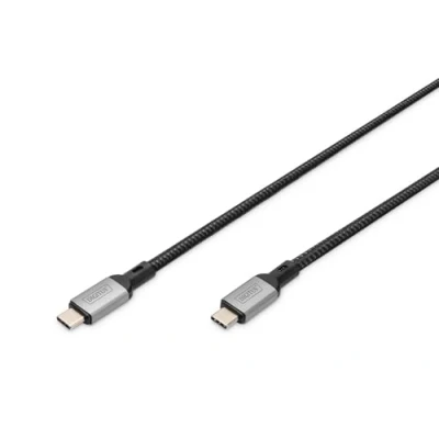 Afbeelding van Digitus USB C kabel 4.0 stekker 1 m Zwart Afscherming gevlochten, Afgeschermd, Scheurbestendig, Rond DB 300443 010 S