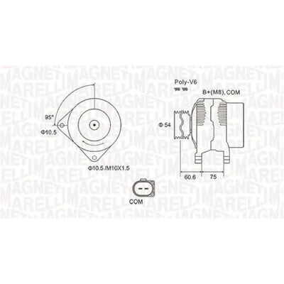 Afbeelding van MAGNETI MARELLI 063732051010 Dynamo / Alternator 12V 150A BMW: 5 Saloon, Touring, X3