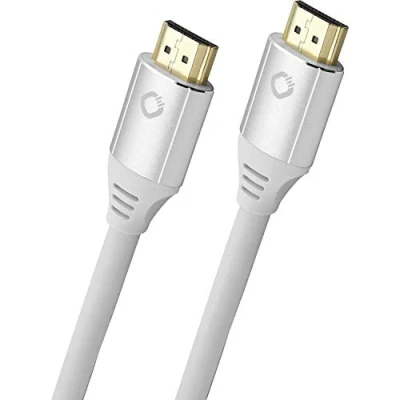 Afbeelding van Oehlbach D1C92497 HDMI kabel Aansluitkabel A stekker, stekker 5.00 m Wit 8K UHD, Vergulde steekcontacten