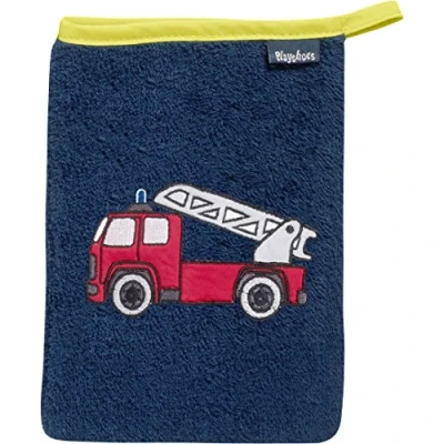 Image de Playshoes débarbouillette pompiers 20 cm bleu foncé