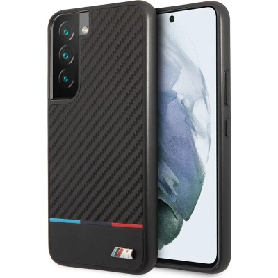 Afbeelding van BMW Carbon Tricolor Backcase hoesje geschikt voor Samsung Galaxy S22 Plus