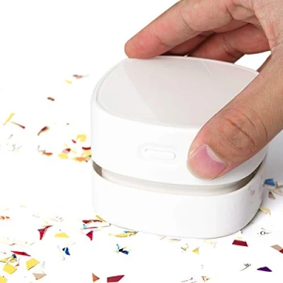 Afbeelding van Surplex Mini Tafelstofzuiger, Oplaadbare Desktop Stofzuiger voor Tafel Kantoor Kussen Auto Toetsenbord Picker, Met USB en Witte Borstel