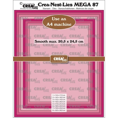 Afbeelding van Crealies Crea Nest Lies Mega Rechthoek glad halve cm CLNestMega87 For A4 machine: max. 20,5 x 24,5 (10 23)