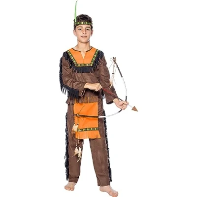 Afbeelding van FUNIDELIA Indiaan Kostuum Deluxe voor jongens Maat: 97 104 cm