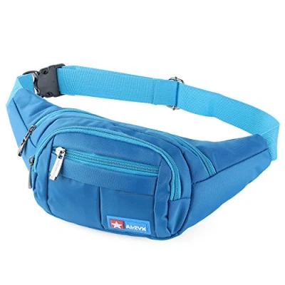 Afbeelding van waterdichte heuptas, geschikt voor reizen, sport en alle buitenactiviteiten, heuptas dames heren, hardlopen (blauw)