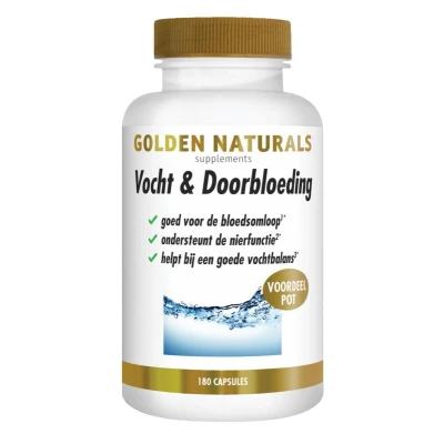 Afbeelding van Golden Naturals Vocht &amp; Doorbloeding Capsules 180CP