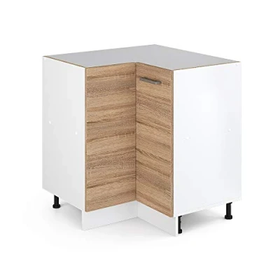 Afbeelding van Vicco Hoekkast R Line, Sonoma/Wit, 75.6 cm zonder werkblad