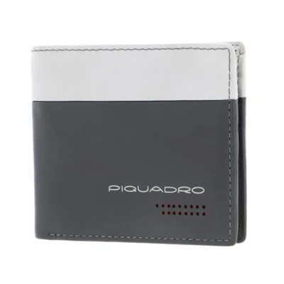 Afbeelding van PIQUADRO Kaarthoes Urban Men&#039;s Wallet Removable Document Facility RFID Grigio / Nero Grijs