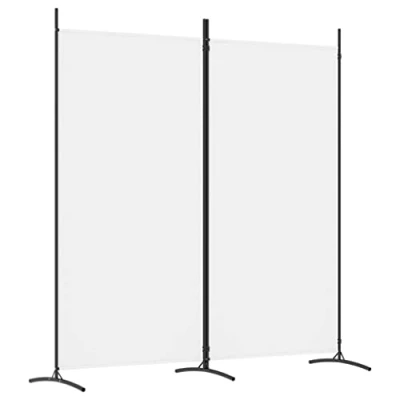 Afbeelding van Kamerscherm met 2 panelen 175x180 cm stof wit