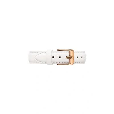 Afbeelding van Daniel Wellington Petite Bondi horlogeband van leer, wit/roodgoud, 14 mm, Wit, armband