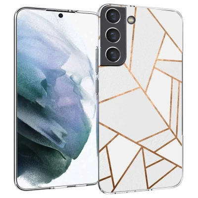 Afbeelding van iMoshion hoesje Geschikt voor Samsung Galaxy S22 Plus Siliconen Design Wit / White Graphic