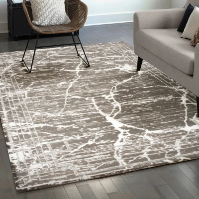 Afbeelding van Fashion Relax Marmer Laagpolig Vloerkleed Modern Luxe Creme Beige 200x280 cm Rechthoek Polypropyleen Tapijtenloods