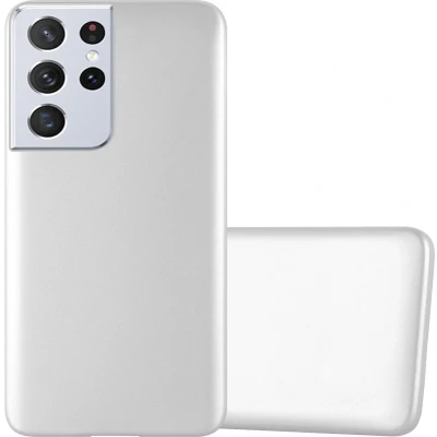 Afbeelding van Cadorabo Hoesje geschikt voor Samsung Galaxy S21 ULTRA in METALLIC ZILVER Beschermhoes gemaakt van flexibel TPU silicone Case Cover