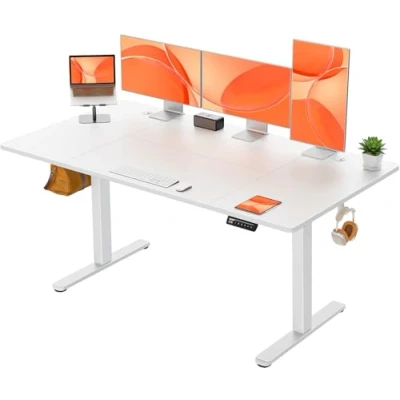 Afbeelding van ErGear elektrisch zit stabureau, in hoogte verstelbaar bureau, 160 x 80 cm, met intelligent paneel 4 geheugens en gemonteerd